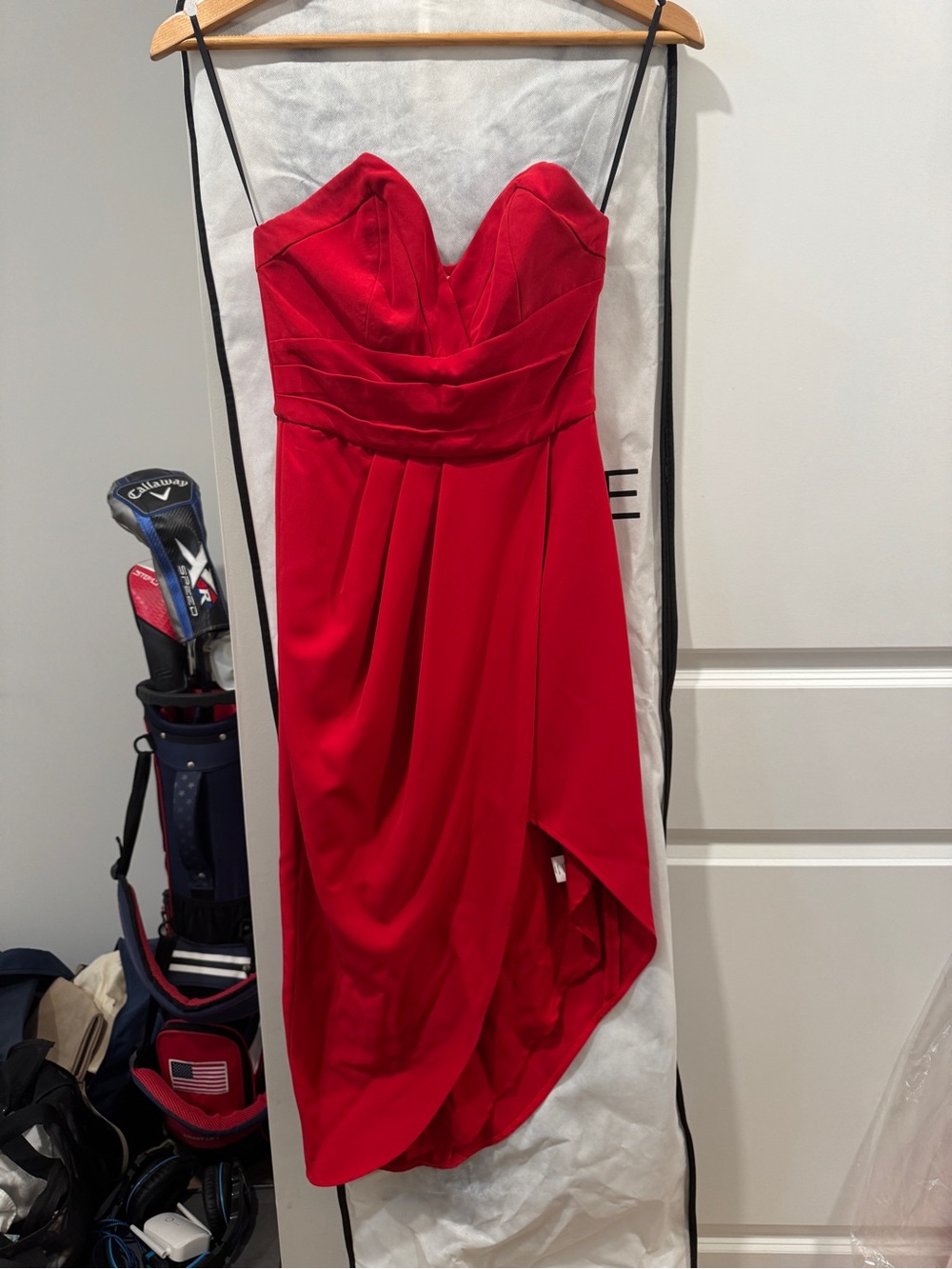 Lovers and friends Red Strapless Cocktail Dress size small